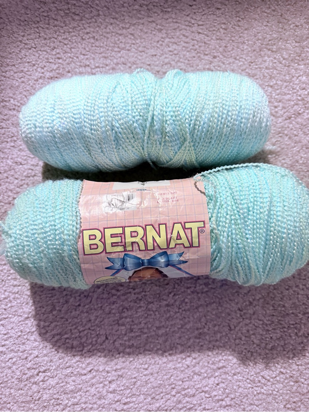 Bernat Baby Coordinates Acrylic Blend Baby Yarn Aqua Lemon 1101- 2 Skeins